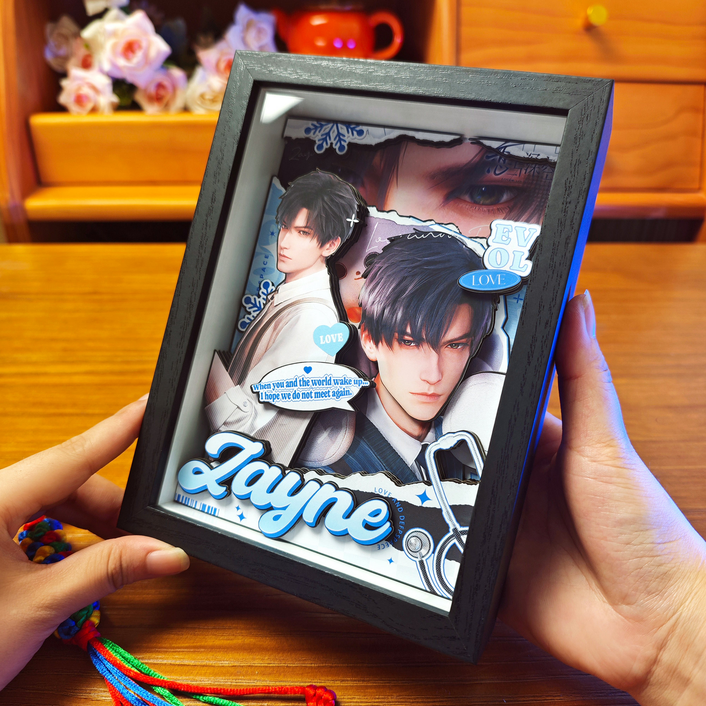 love and deepspace Paper Craft 3D Art  Zayne Rafayel Xavier merch  handmade gift xavier  rafayel zayne