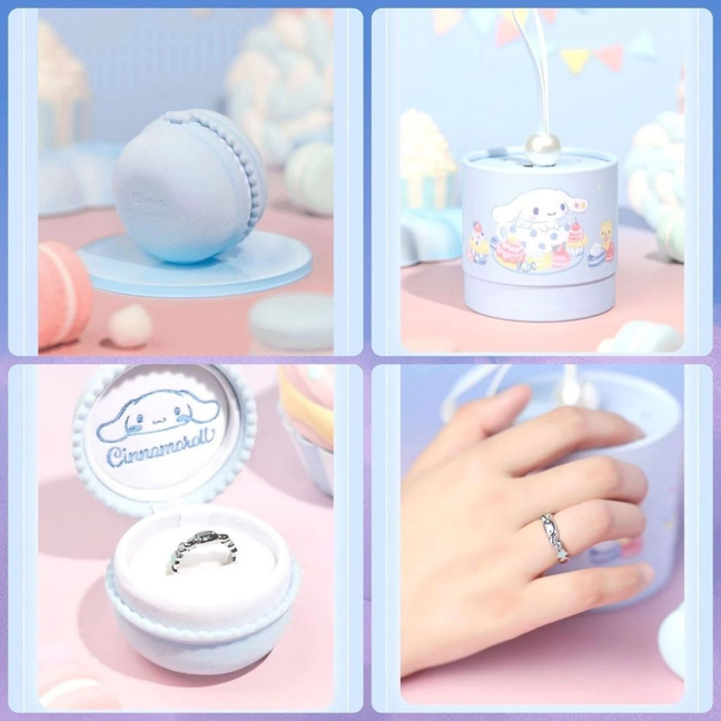 cinnamoroll Ring, Macaroon gift box,Official Sanrio ring