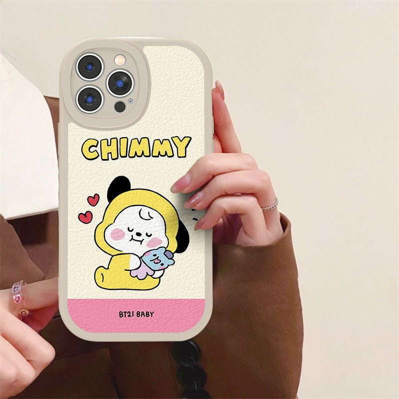 bt21 chimmy cartoon Leather phone case - kikigoods