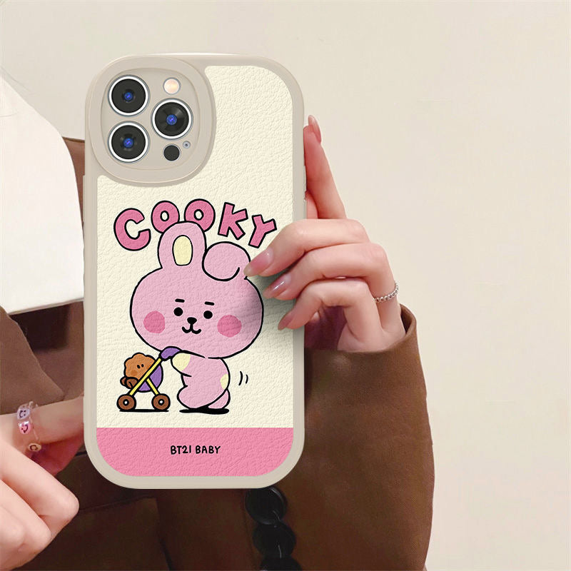 bt21 cooky cartoon Leather phone case - kikigoods