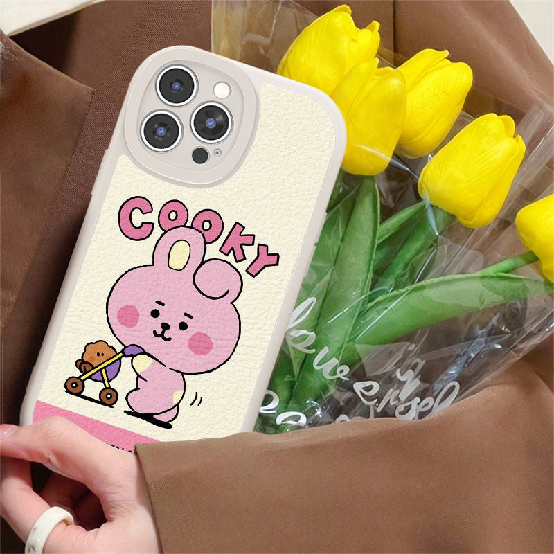 bt21 cooky cartoon Leather phone case - kikigoods