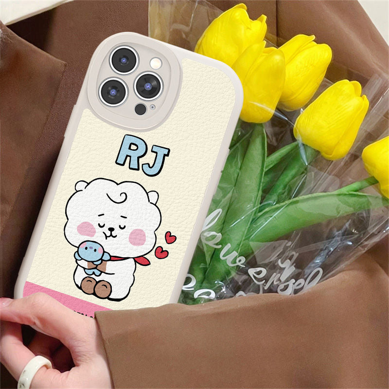 bt21 Rj cartoon Leather phone case - kikigoods
