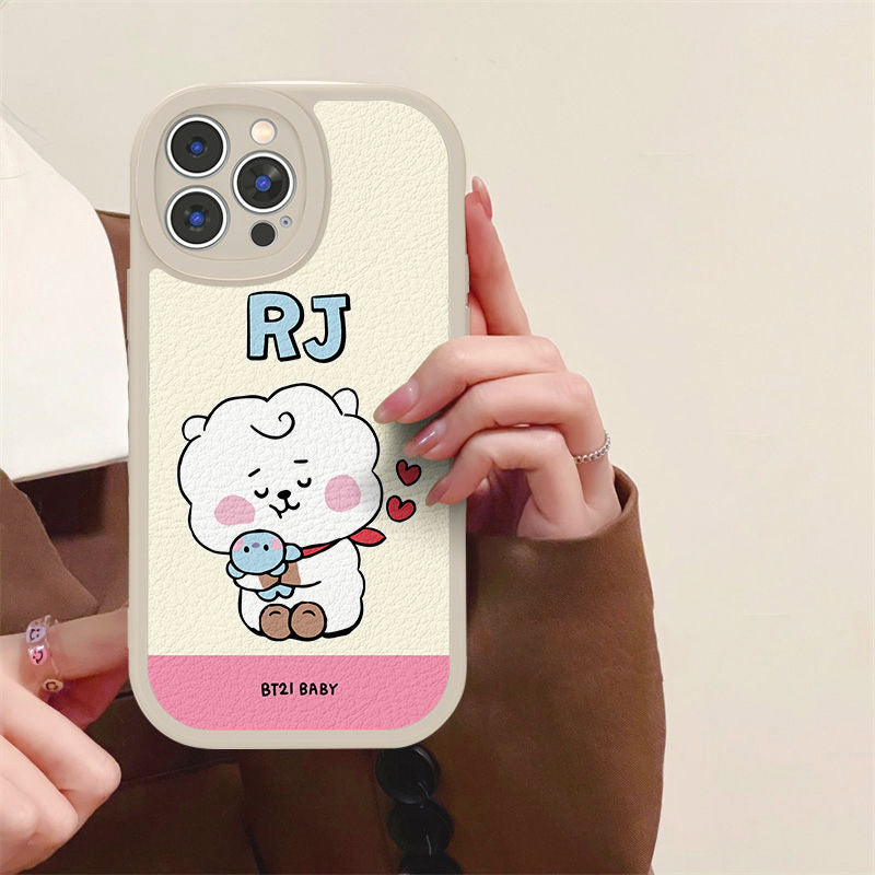 bt21 Rj cartoon Leather phone case - kikigoods