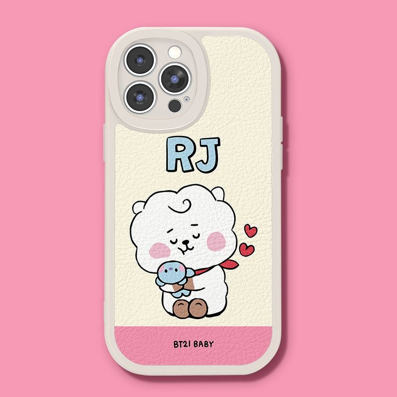 bt21 Rj cartoon Leather phone case - kikigoods