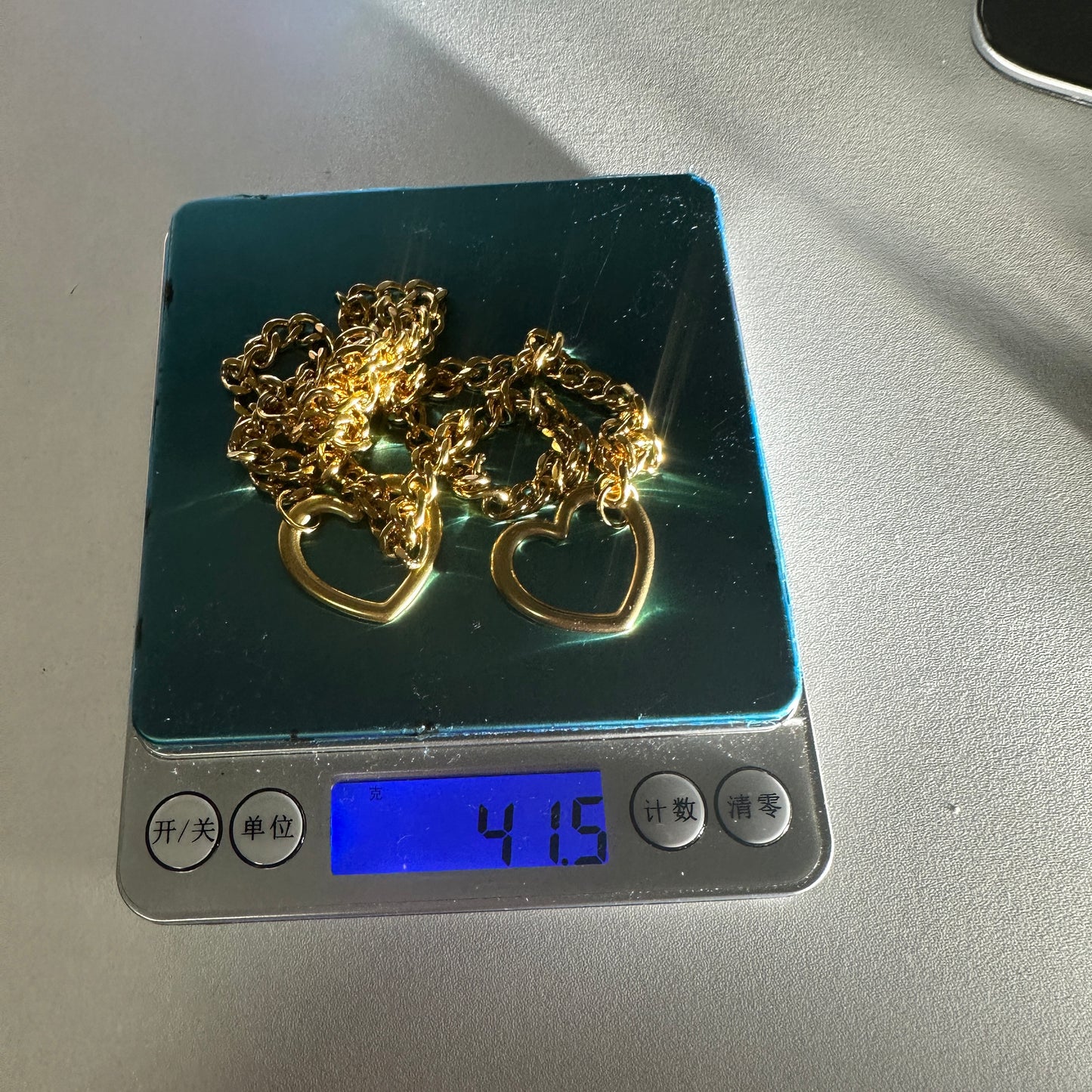 Heart Necklace Heart Slip Chain with Heart O-Ring,Punk Style Necklace, Adjustable Chian Women &Men