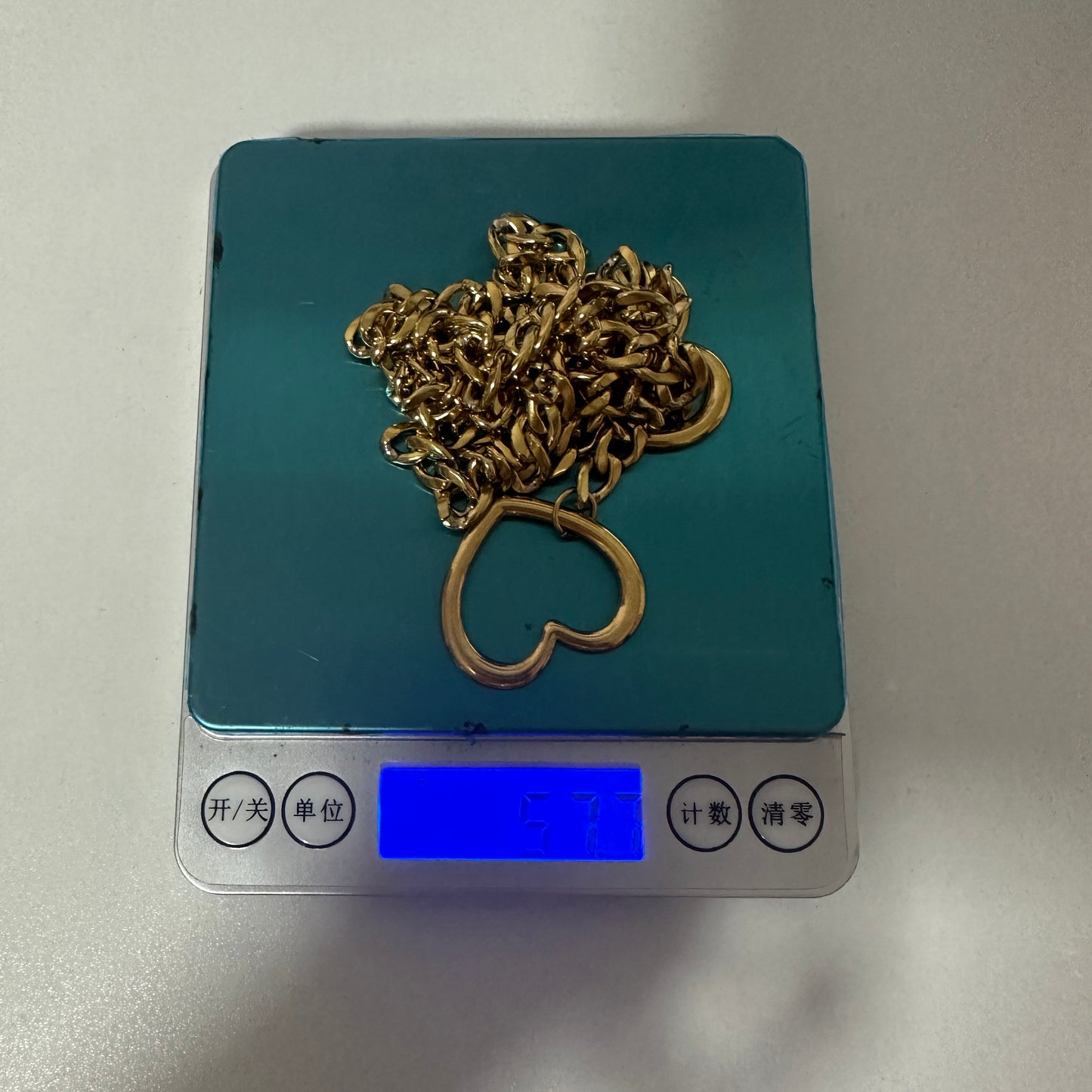 Heart Necklace Heart Slip Chain with Heart O-Ring,Punk Style Necklace, Adjustable Chian Women &Men