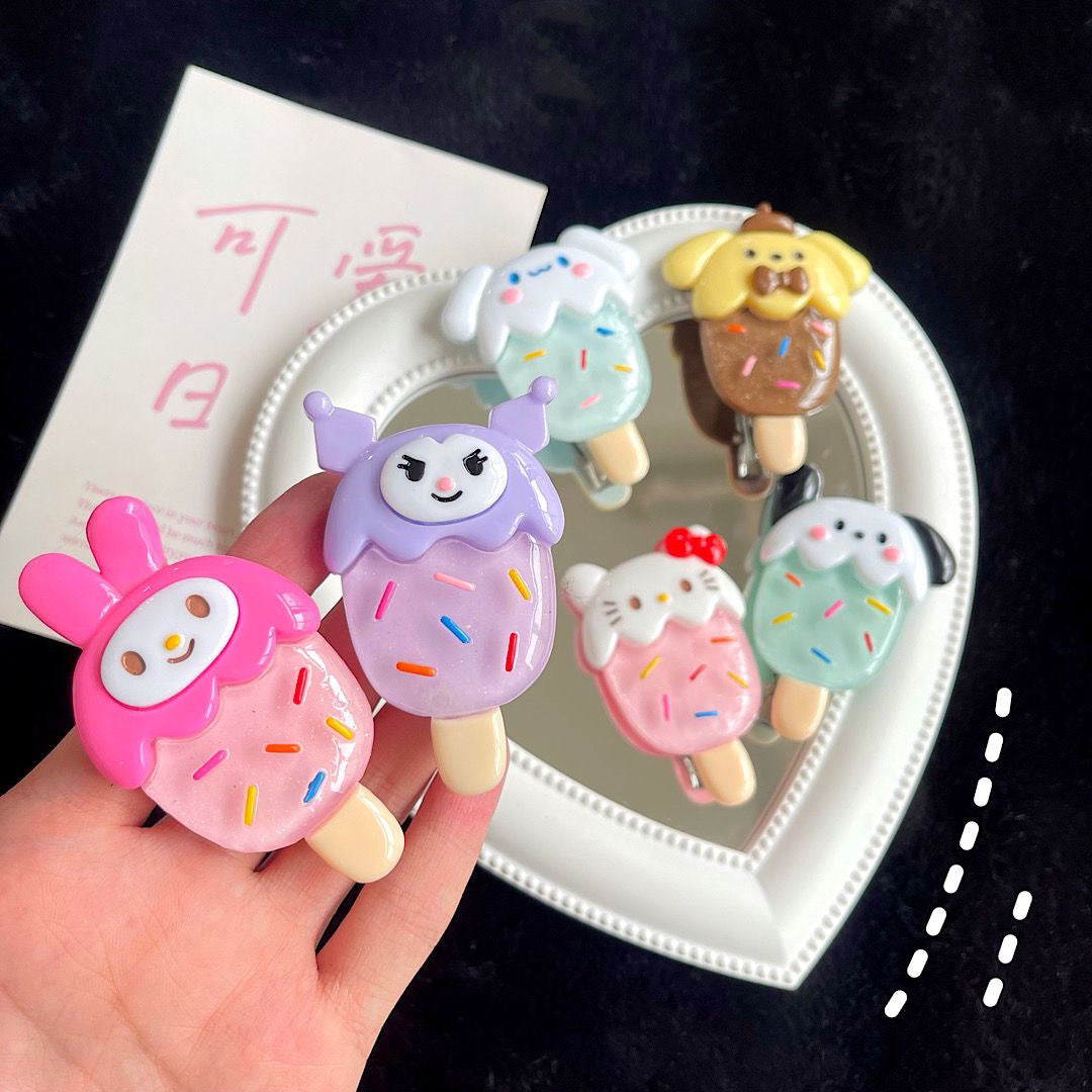 Sanrio Ice Cream Hair clips|6 Count (Pack of 1)