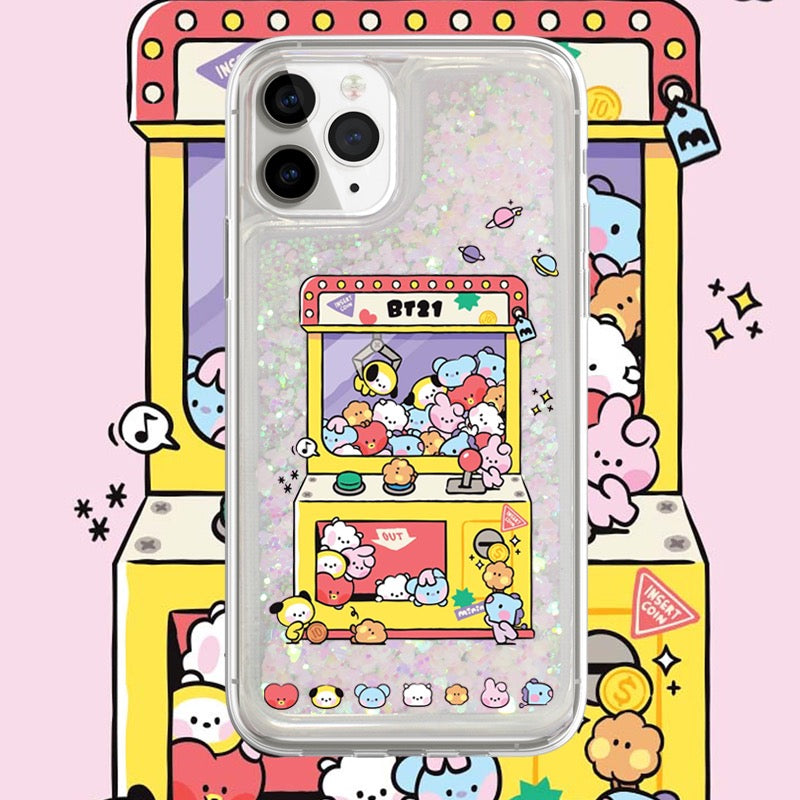 customized model samsung/iphone bt21 quicksand phone case - kikigoods