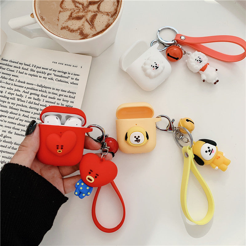 Bt21 Airpods Case with Bell CartoonPendant - kikigoods