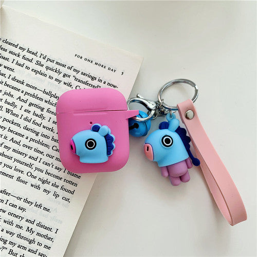 Bt21 Airpods Case with Bell CartoonPendant - kikigoods