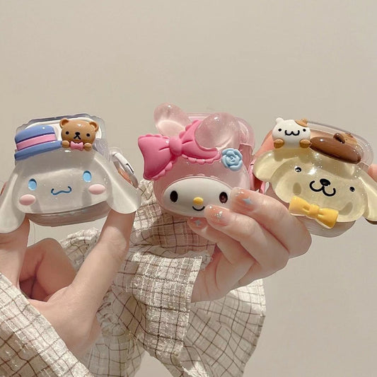 3D transparent cartoon Sanrio airpods case - kikigoods