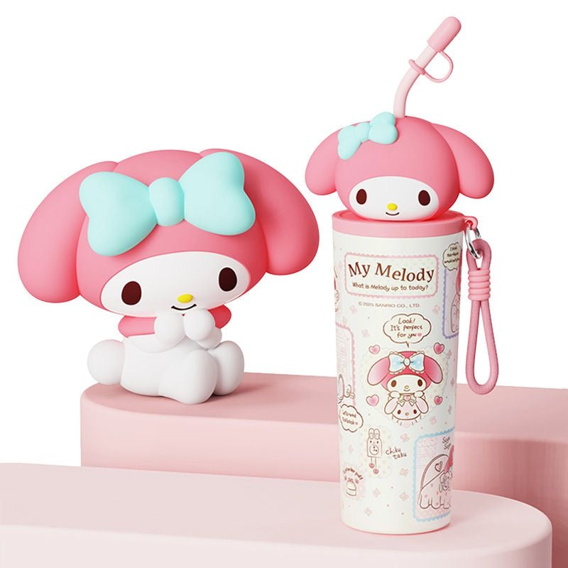 Sanrio Hellokitty 700ml Tumbler Stainless Steel Insulated Cup with Lid & Straw Water Bottle Cupholder Friendly Women Travel Mug