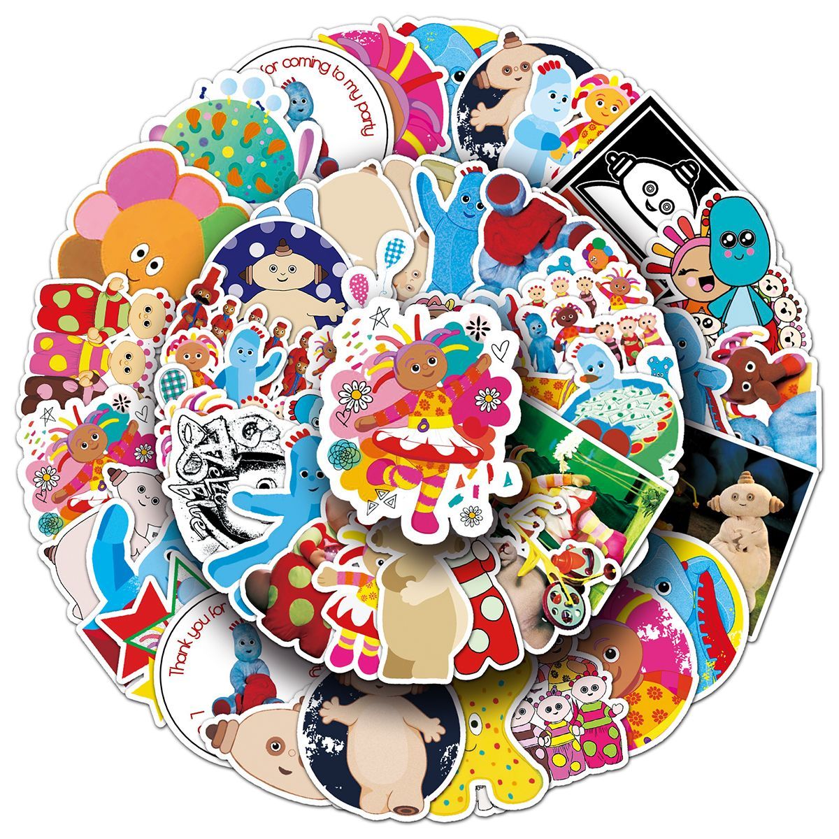 50Pcs Cartoon In the Night Garden Igglepiggle Upsy Daisy Stickers for Luggage Phone Case Laptop Cute Decorative Vinyl Decals Set