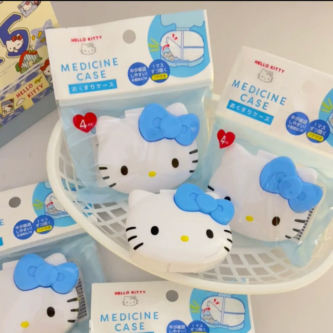Sanrio Cute Pill Organizer-Pill Boxes for Travel Pill case Vitamins Fish Oil Supplements, Medication Organizer Dispenser for Fish Oils, Vitamin Holder Supplement
