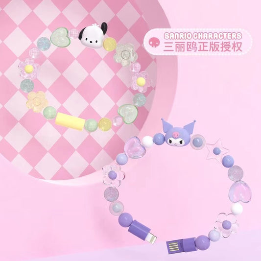 Sanrio kuromi pochacco Typle-c Apple bff bracelet Charging Cable & Bracelet 2 in 1 - kikigoods