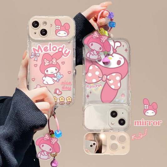 Sanrio Mymelody mirror phonecase with phone pendant