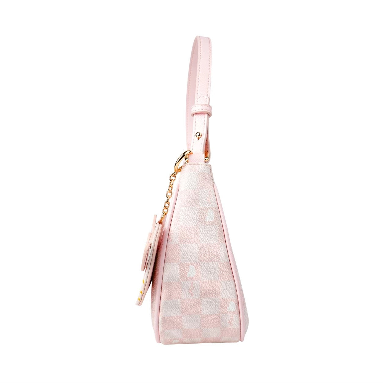 Hellokitty Pink Clutch Tote Handbags With Mirrored Bag Charms Zipper Closure Crossbody Bags Shoulder Purse Handbag for Women