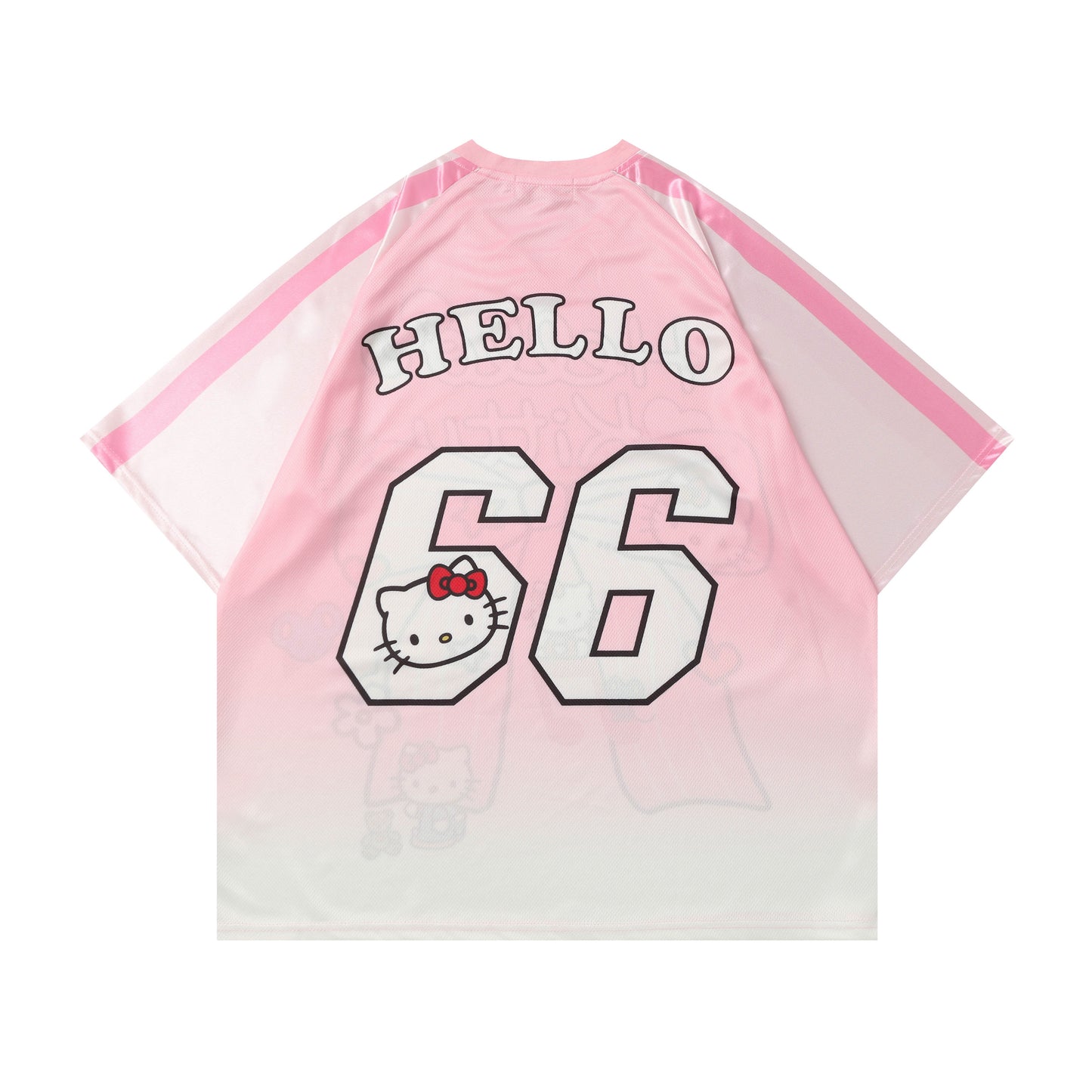 Hellokitty Cute Baseball Jersey Shirts Sports Uniform Summer Loose Short Sleeve Tops T-Shirts