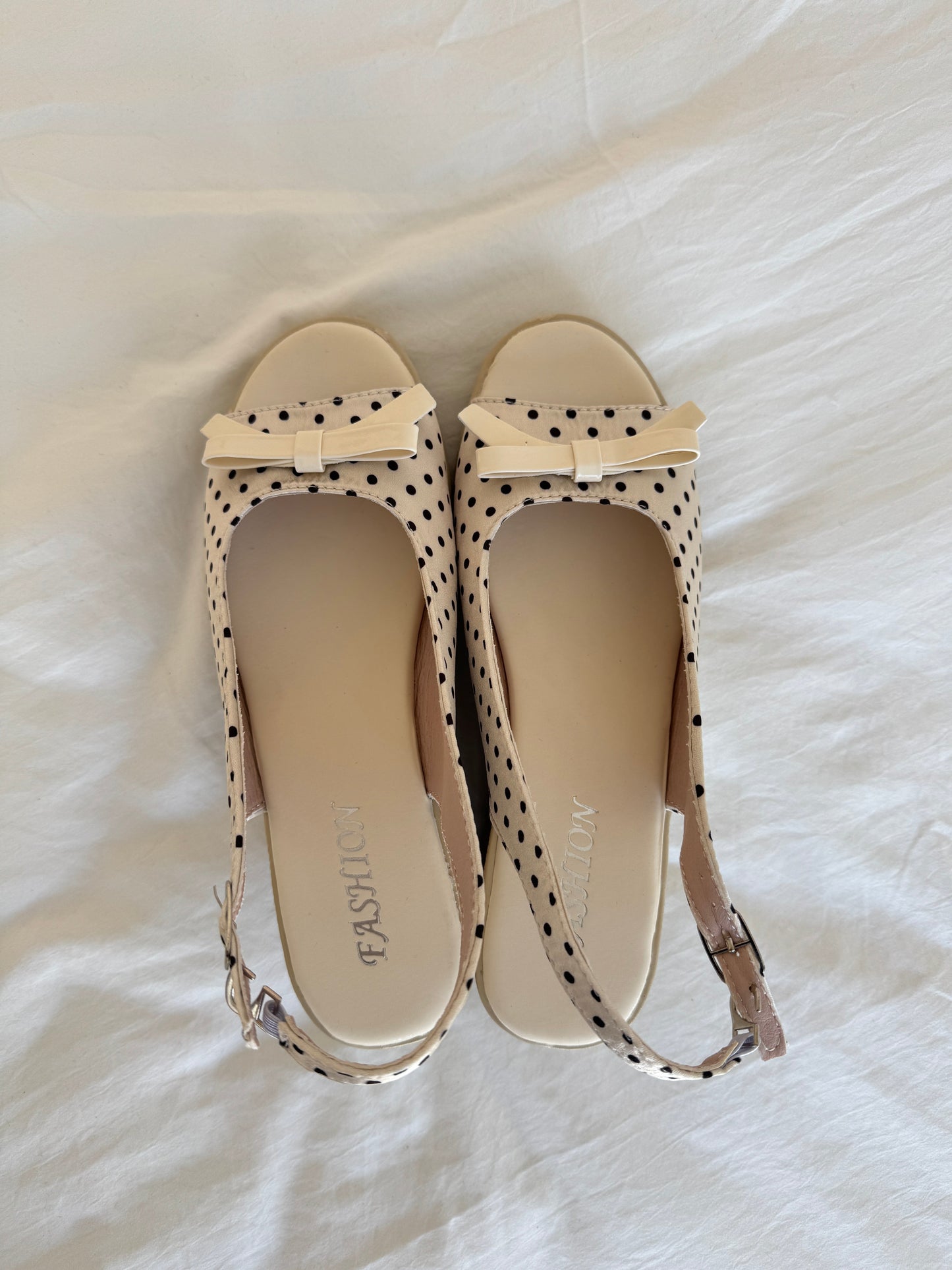 Polka Dot Back Adjustable Strap Straw Woven Classic Wedge Sandals Slingback Platform High Pumps Party Dress Casual Sandals 3 inches