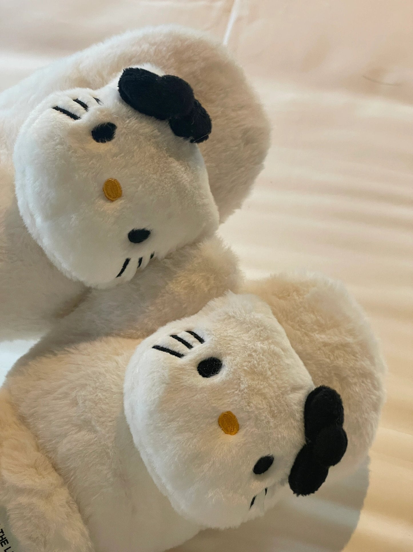 KT Cute Full Finger Gloves Fluffy Plush Winter Warm Mittens Hand Warmer for Women Teenager Girls