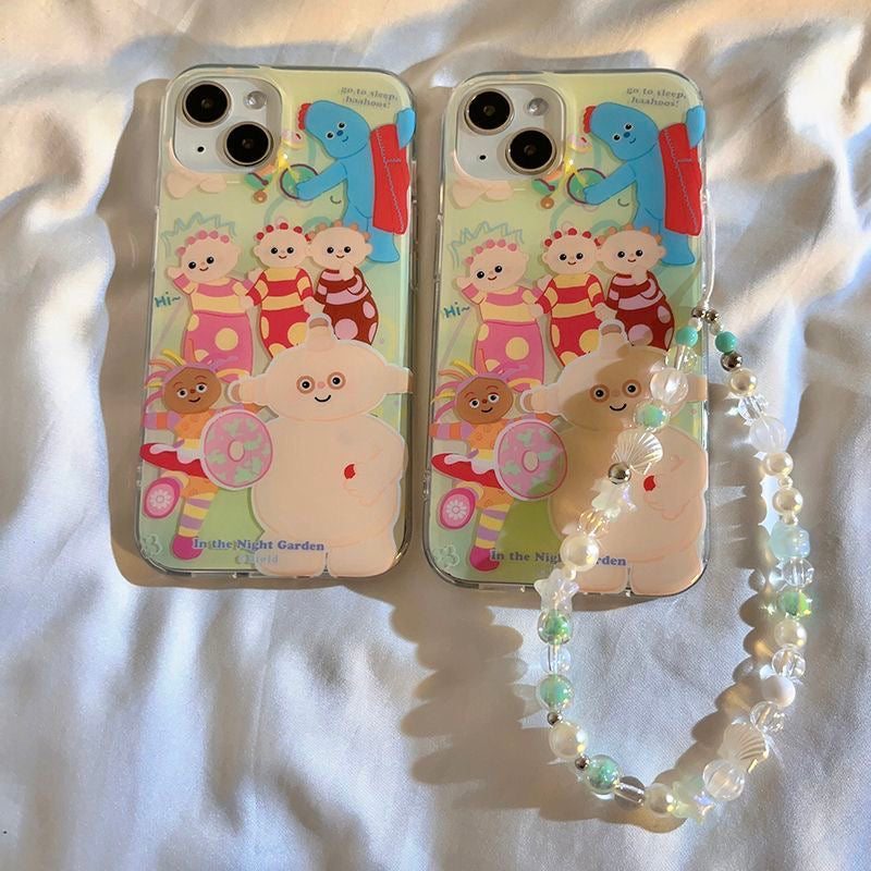 in the night garden makkapakka phonecase with green phone chain