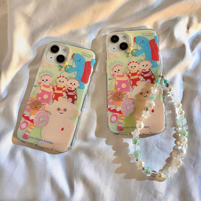 in the night garden makkapakka phonecase with green phone chain