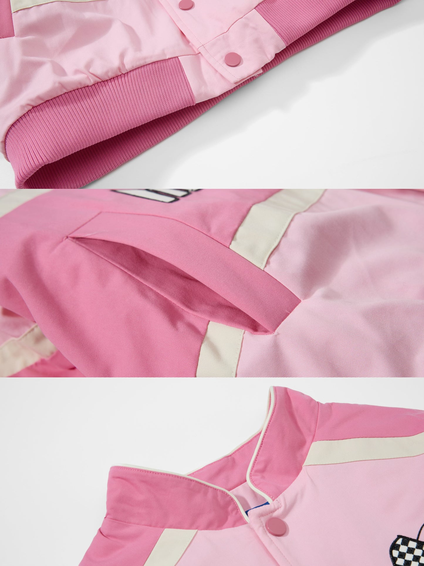 Hellokitty Pink Racing Car Varsity Jacket Baseball Bomber Jacket Vintage Unisex Streetwear Coats