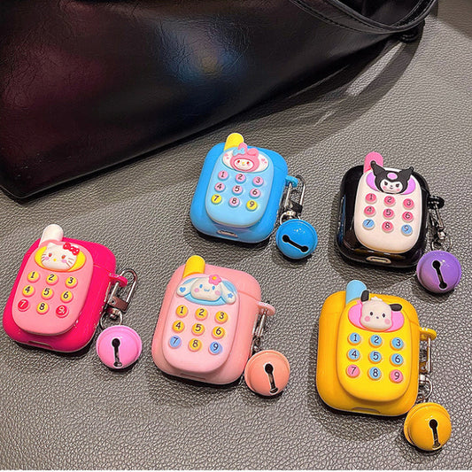 Sanrio telephone airpods case with bell - kikigoods