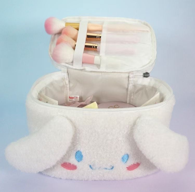Sanrio Plush Travel Makeup Portable Storage Bag Dividers for Cosmetics Makeup Brushes Toiletry Jewelry Digital Accessories