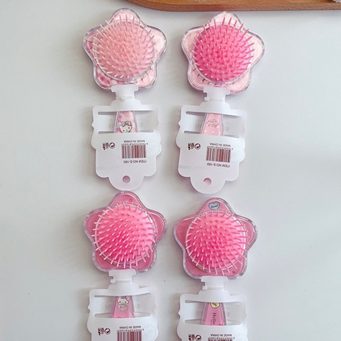 Hellokitty Cute Hair Brush Anti-Static Toddler Comb Hair Brush with Air Cushion Detangler Brush For Adults & Kids Any Hair