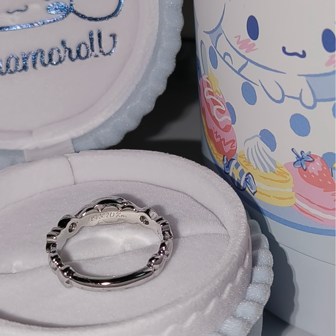 cinnamoroll Ring, Macaroon gift box，Official Sanrio ring
