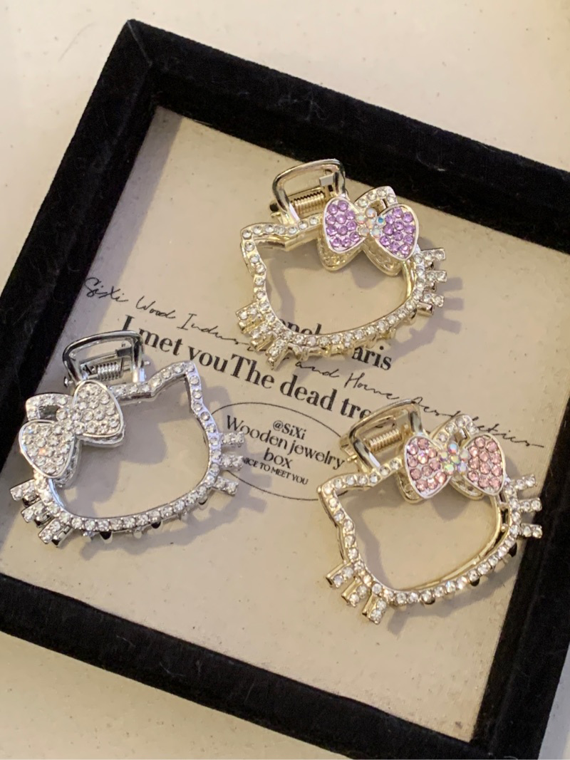 Hellokitty Hair Claw Clips for Women, 3Pcs Rhinestone Hair Clip Styling Hair Fashion Hair Accessories