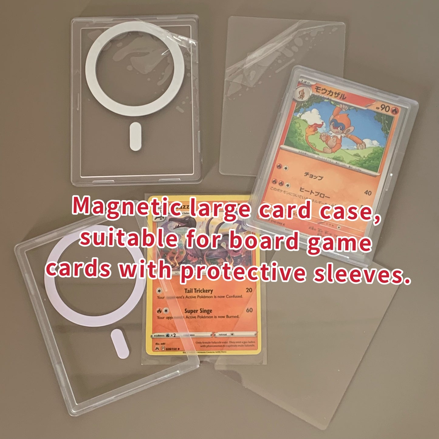 Clear Magnetic Card Case for Pokémon Cards Sleeve Fit kpop card holder