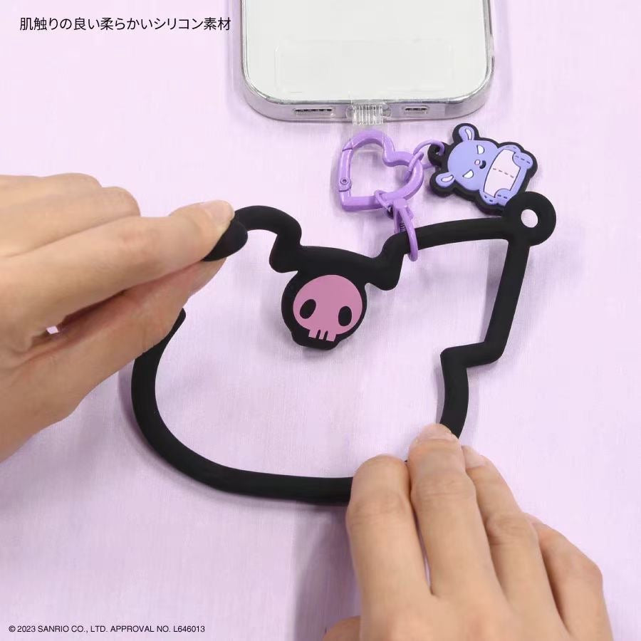 Sanrio Multi-ring Slicone Bracelet Phone Charm Phone Lanyard with Tether Tab Phone Chain Strap Hands-Free Wrist Strap