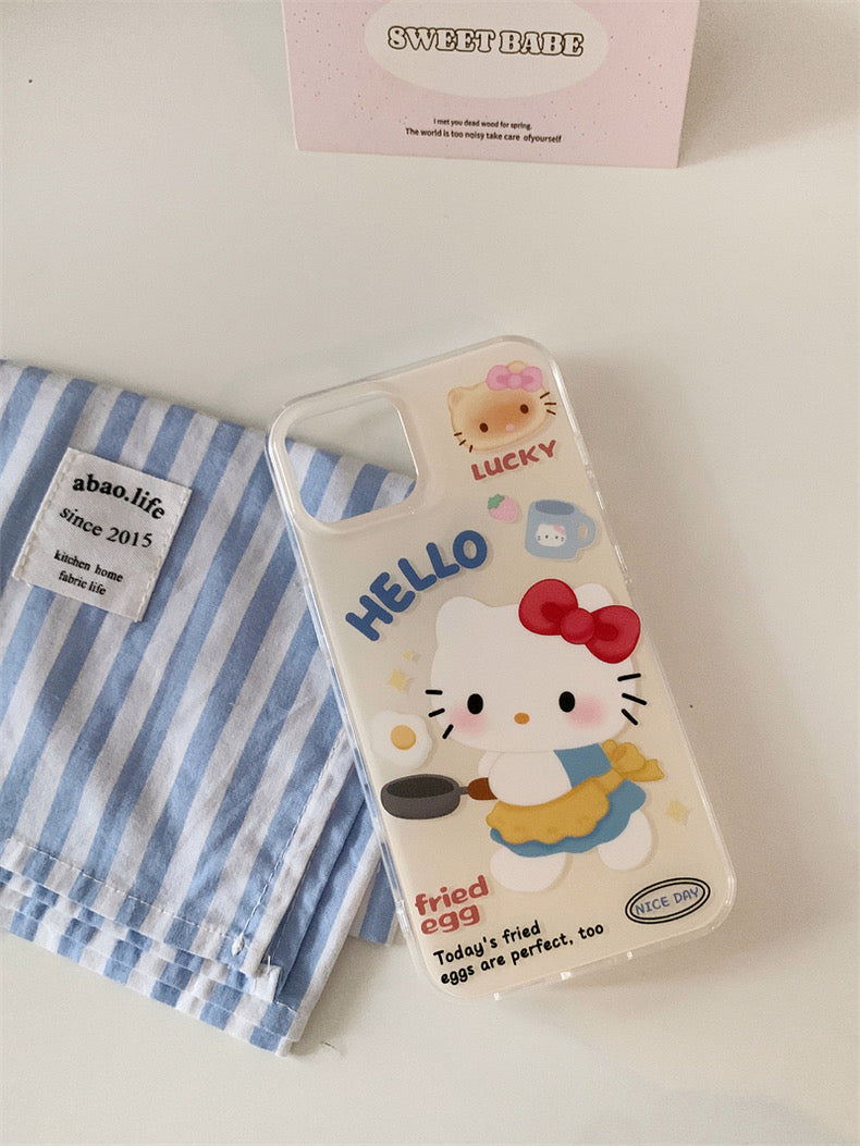 hellokitty fired eggs iphone case with popsocket - kikigoods