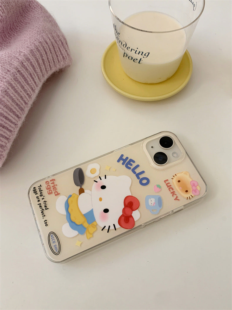 hellokitty fired eggs iphone case with popsocket - kikigoods