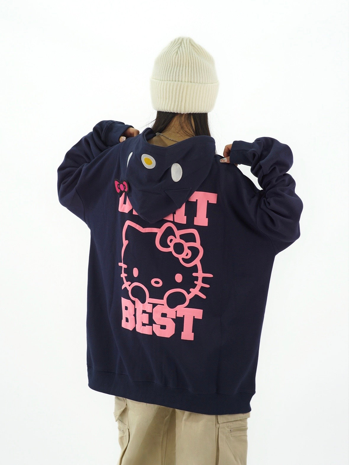 KT Women's Cute Hoodies Teen Girl Fall Jacket Oversized Sweatshirts Casual Drawstring Zip Up Y2K Hoodie with Pocket
