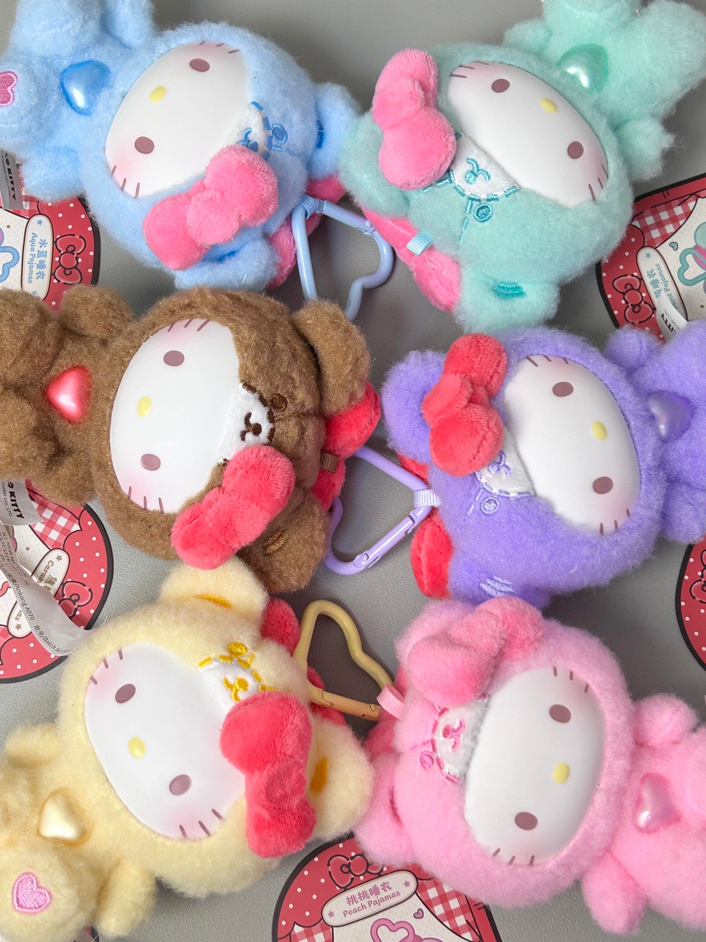Hello Kitty Teddy Pajama Series Vinyl Plush Keychain Kitty Cat Blind Box Birthday Gift