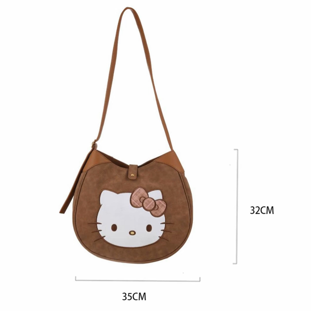 Hellokitty Embroidered Plaid Tote Bag Handbag