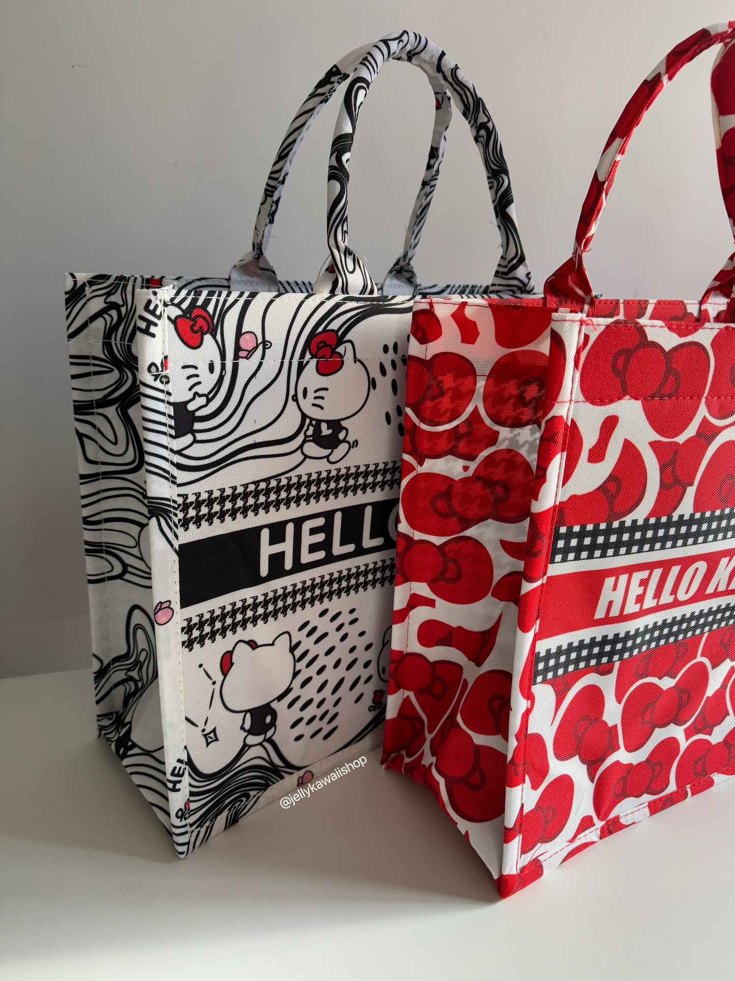 Hellokitty Reusable Grocery Bags, Foldable Shopping Bags for Groceries