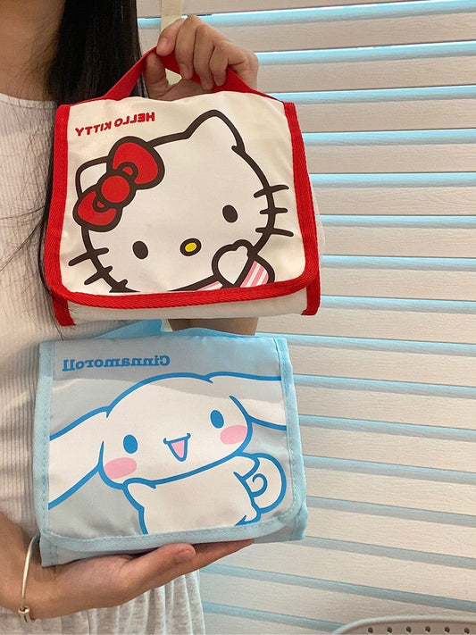 Sanrio Travel Makeup Portable Storage Bag | Dividers for Cosmetics Makeup Brushes Toiletry Jewelry Digital Accessories