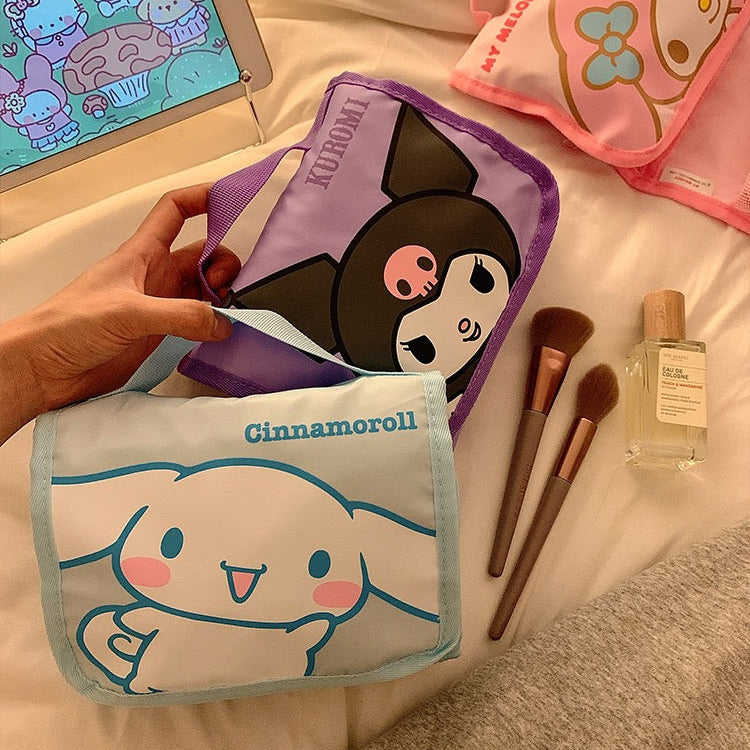 Sanrio Travel Makeup Portable Storage Bag | Dividers for Cosmetics Makeup Brushes Toiletry Jewelry Digital Accessories