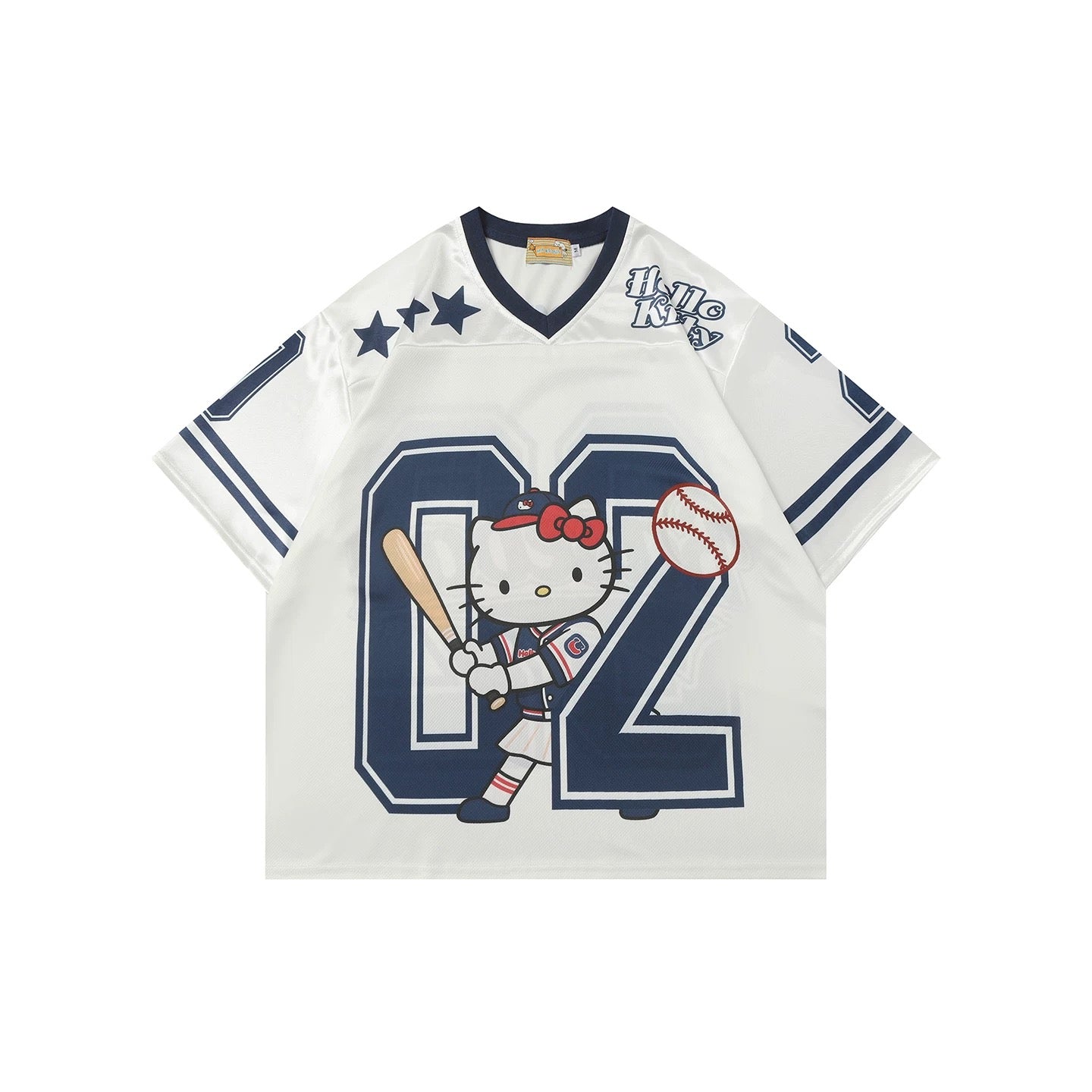 Hellokitty Pink Cute Baseball Jersey Shirts Sports Uniform Summer Loose Short Sleeve Tops T-Shirts