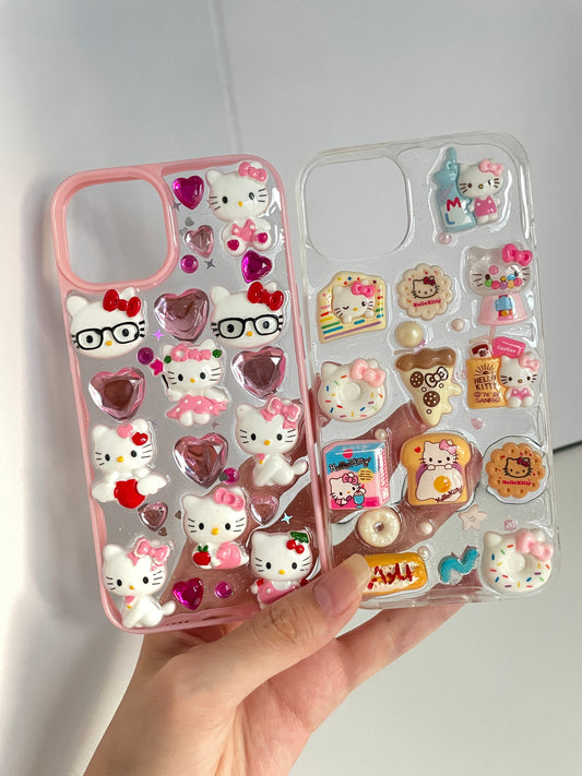Hellokitty Stickers Cute Kawaii Soft Phone Case