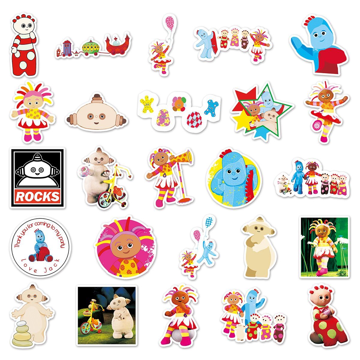 50Pcs Cartoon In the Night Garden Igglepiggle Upsy Daisy Stickers for Luggage Phone Case Laptop Cute Decorative Vinyl Decals Set