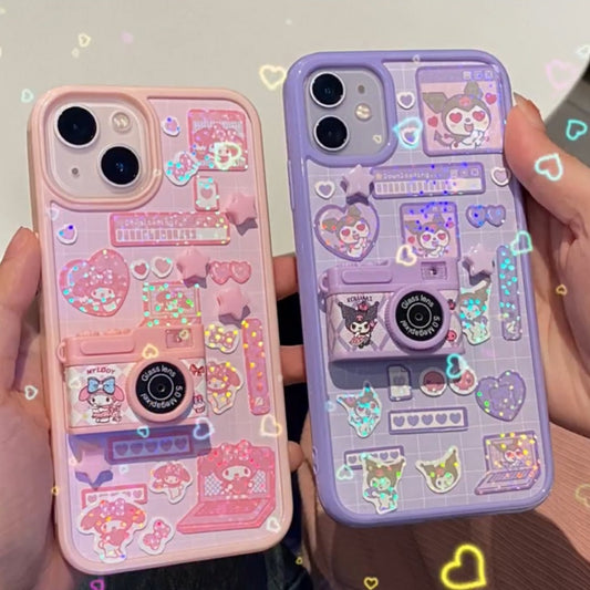 （Come With gule）Sanrio luminous camera Diy phone case - kikigoods