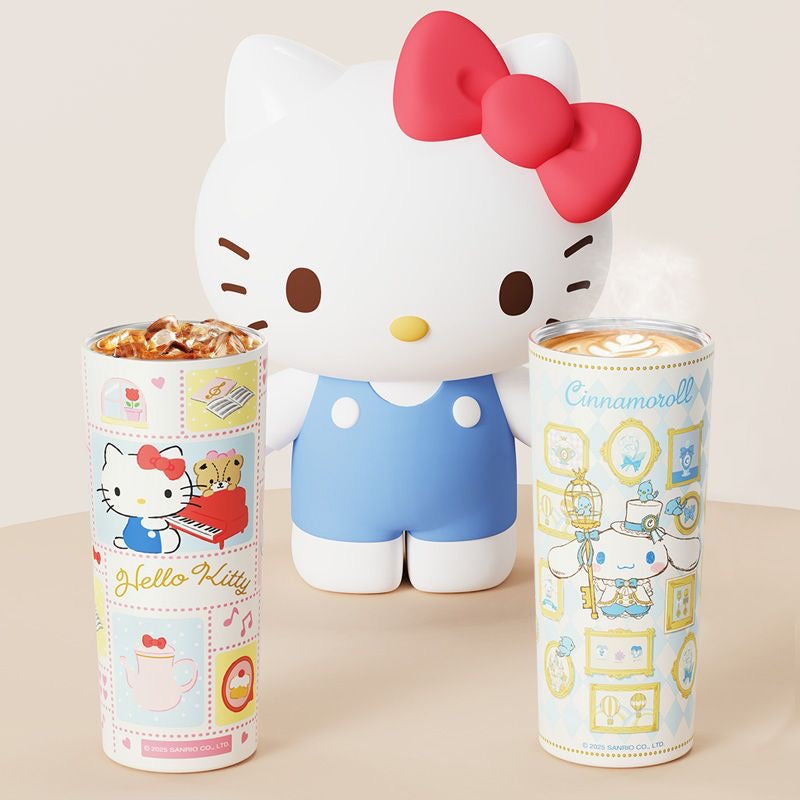Sanrio Hellokitty 700ml Tumbler Stainless Steel Insulated Cup with Lid & Straw Water Bottle Cupholder Friendly Women Travel Mug