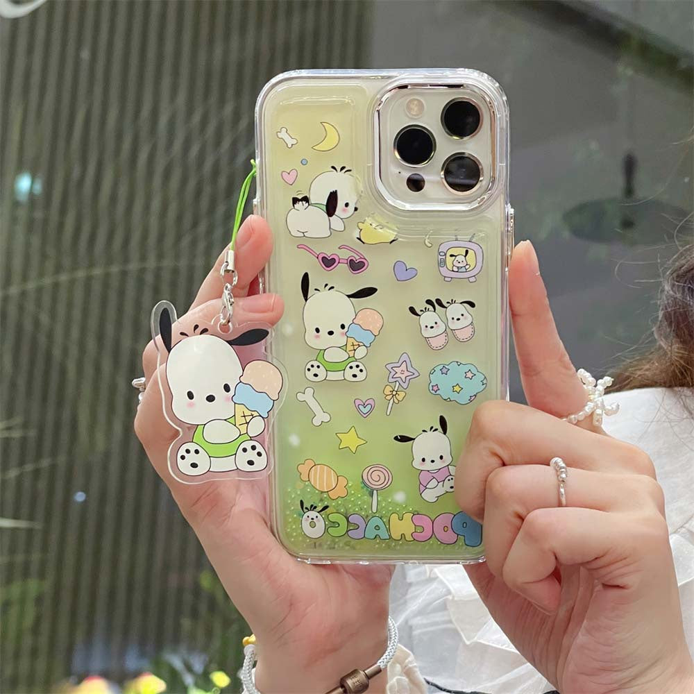 Sanrio pattern Luxury plating lens frame quicksand soft case - kikigoods