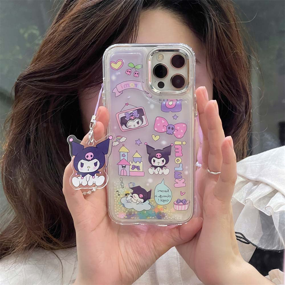 Sanrio pattern Luxury plating lens frame quicksand soft case - kikigoods