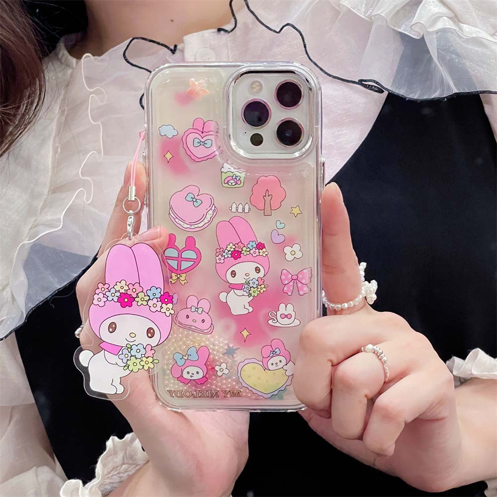 Sanrio pattern Luxury plating lens frame quicksand soft case - kikigoods